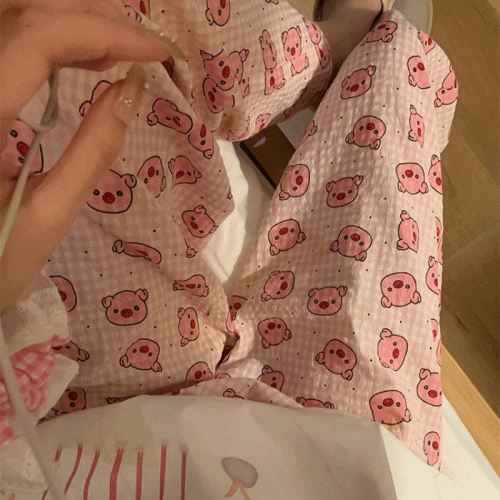 피그피그 아기돼지 지지미 잠옷 바지 (2color)